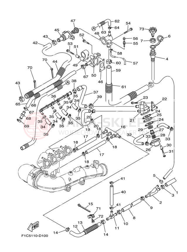 Schemat "Wydech końcowy" do Yamaha SX230 SRT1000AD