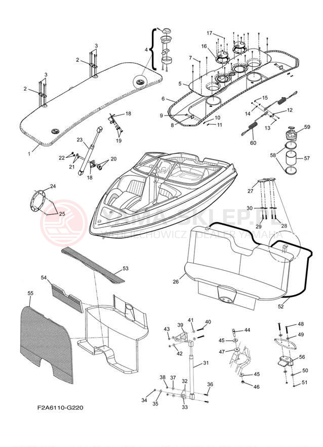 Schemat "DECK HATCH" do Yamaha 232 LIMITED SXT1100FLG