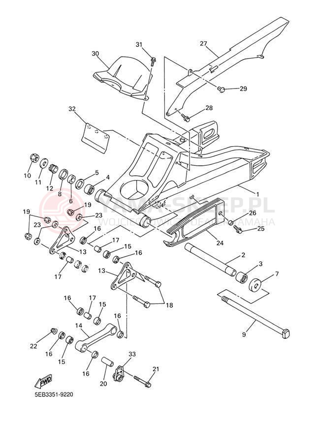 Schemat "wahacz" do Yamaha R6 YZFR6M/YZFR6MC