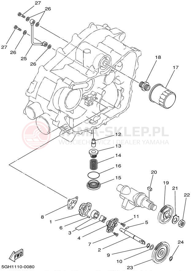 Schemat "Pompa olejowa" do Yamaha KODIAK 4WD HUNTER YFM400FAHP