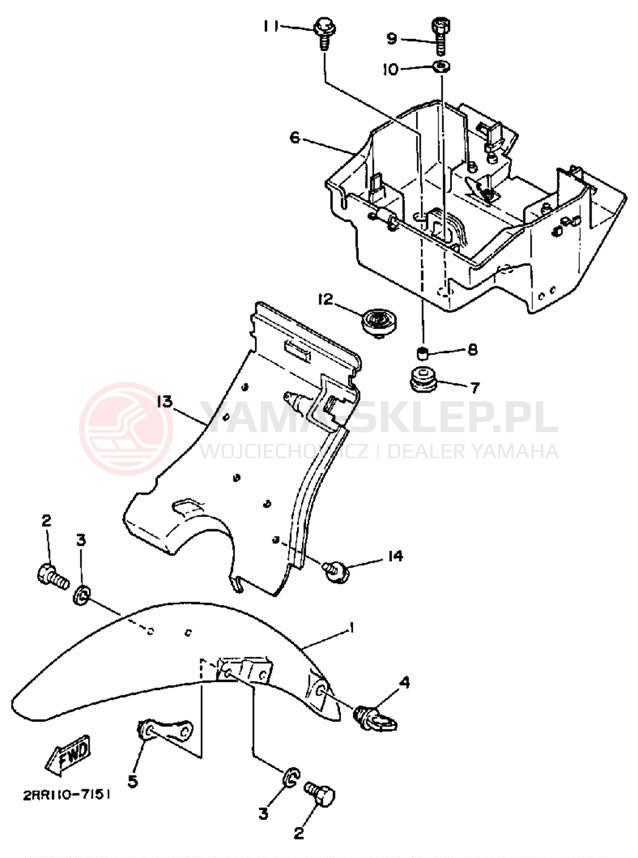 Schemat "błotnik" do Yamaha YSR50W
