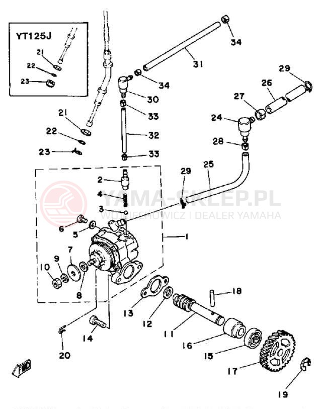 Schemat "Pompa olejowa" do Yamaha YT125H