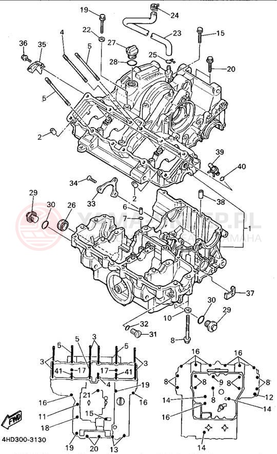Schemat "Obudowa silnika" do Yamaha YZF750RF/YZF750RFC
