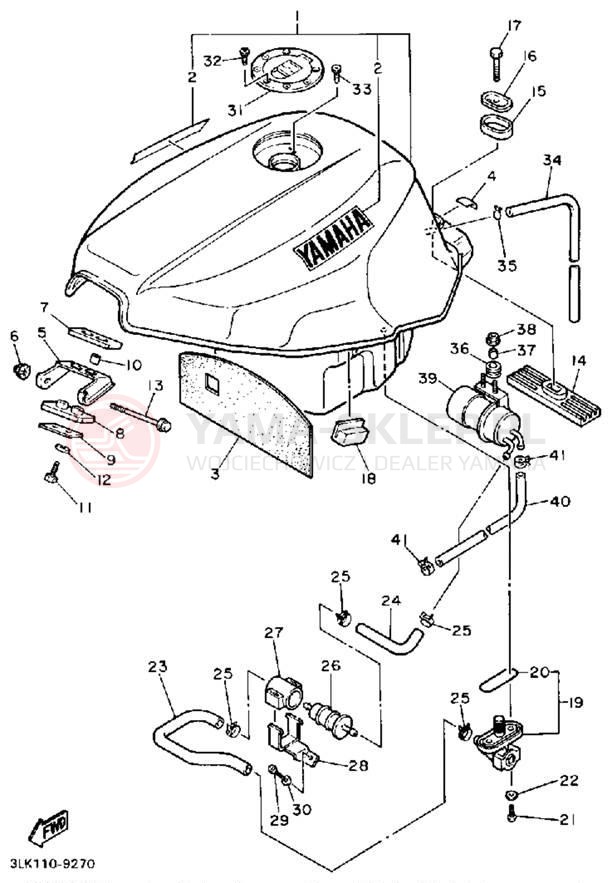 Schemat "zbiornik paliwa" do Yamaha FZR1000WC/FZR1000W