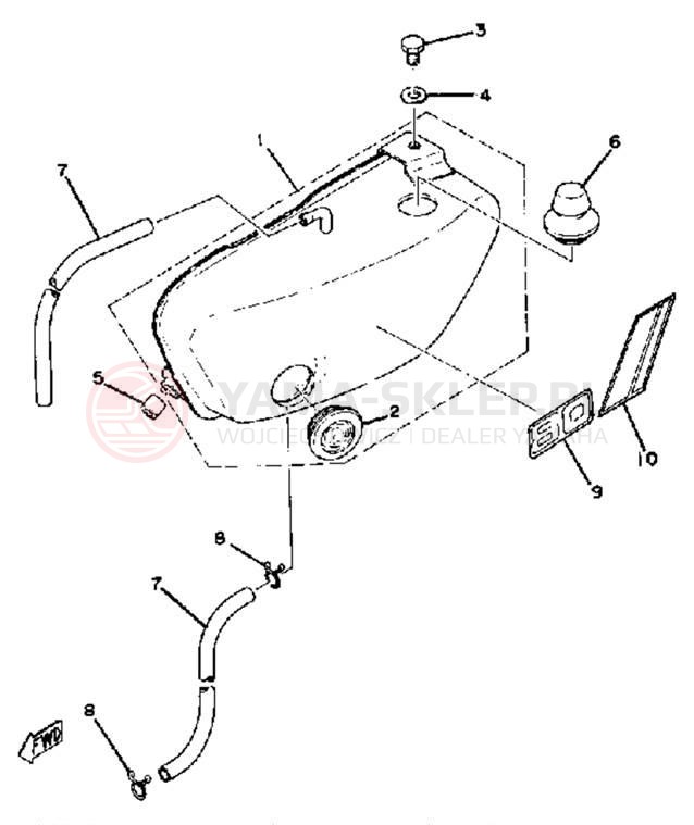 Schemat "Miska olejowa" do Yamaha MX80J