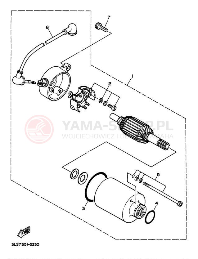 Schemat "rozrusznik" do Yamaha VIRAGO 250 XV250JC/XV250J