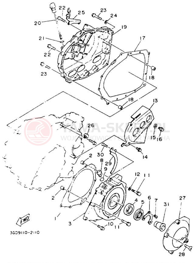Schemat "Pokrywa silnika" do Yamaha WARRIOR YFM350XE_M
