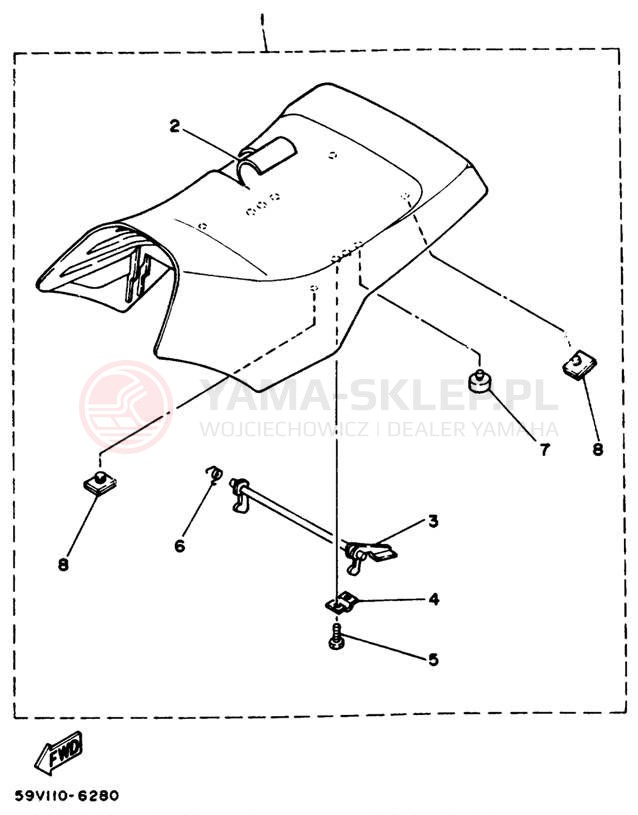 Schemat "siedzenie" do Yamaha MOTO-4 YFM225S