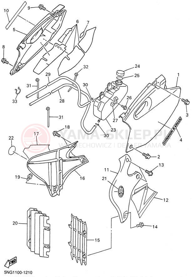 Schemat "Pokrywa boczna" do Yamaha WR426F WR426FN