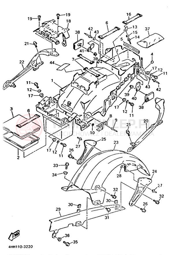 Schemat "Tylny błotnik" do Yamaha GTS1000AE/GTS1000AEC
