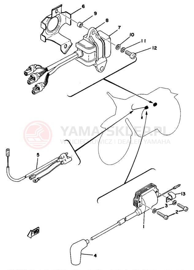 Schemat "układ elektryczny" do Yamaha MX250B