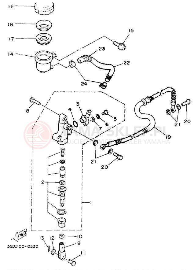 Schemat "Pompa hamulcowa tył" do Yamaha WARRIOR YFM350XE_M