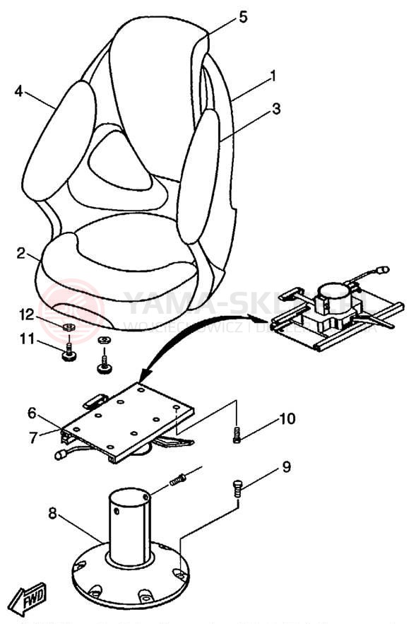 Schemat "SWIVEL SEAT" do Yamaha LS2000 LST1200Y