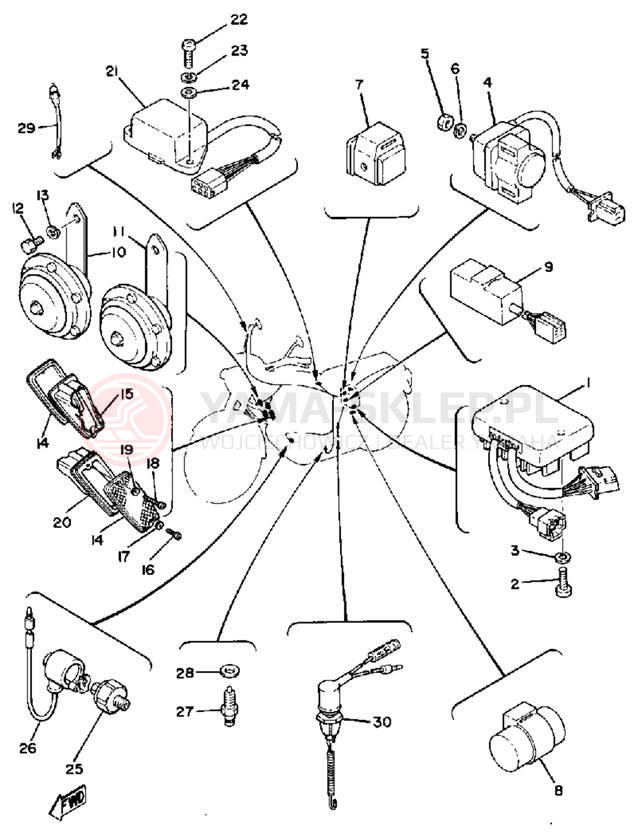 Schemat "układ elektryczny" do Yamaha XS850SG