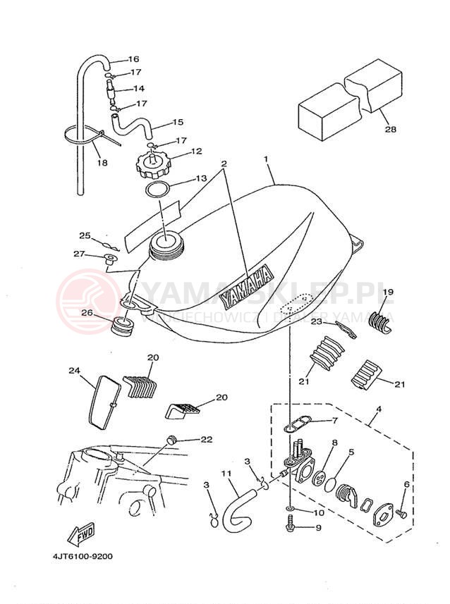 Schemat "zbiornik paliwa" do Yamaha TZ125 TZ125