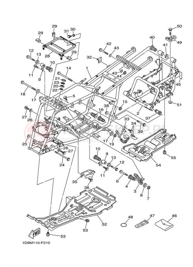 Schemat "rama" do Yamaha GRIZZLY 450 YFM45FGW