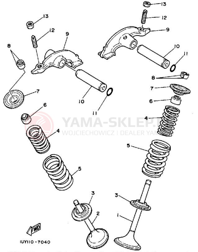 Schemat "zawory" do Yamaha MOTO-4 YFM350ERW