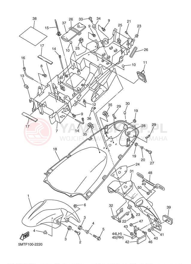Schemat "błotnik" do Yamaha YZFR6 YZFR6P/YZFR6PC