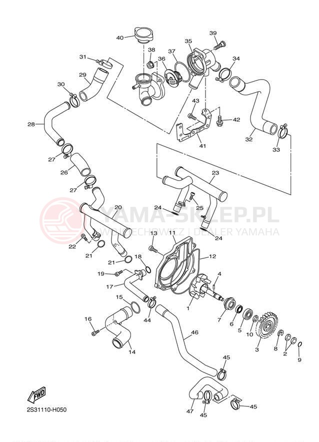 Schemat "Pompa wody" do Yamaha V MAX VMX17YB/VMX17YCB