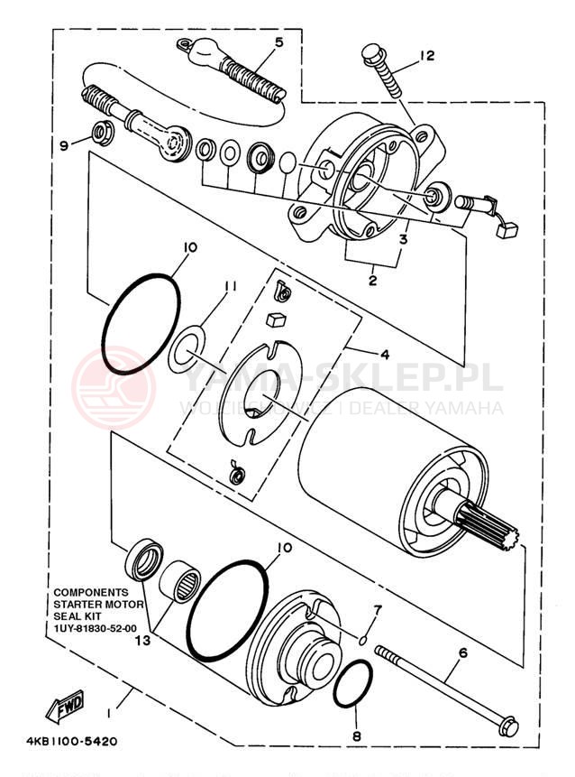 Schemat "rozrusznik" do Yamaha WOLVERINE YFM35FXK