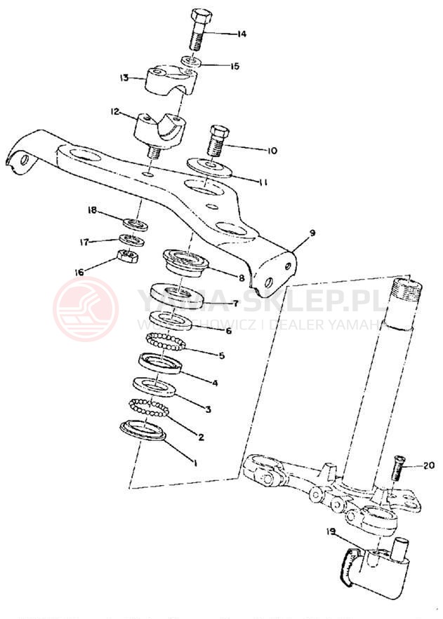 Schemat "Półki zawieszenia" do Yamaha RD60A