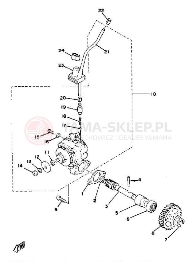 Schemat "Pompa olejowa" do Yamaha MX100F