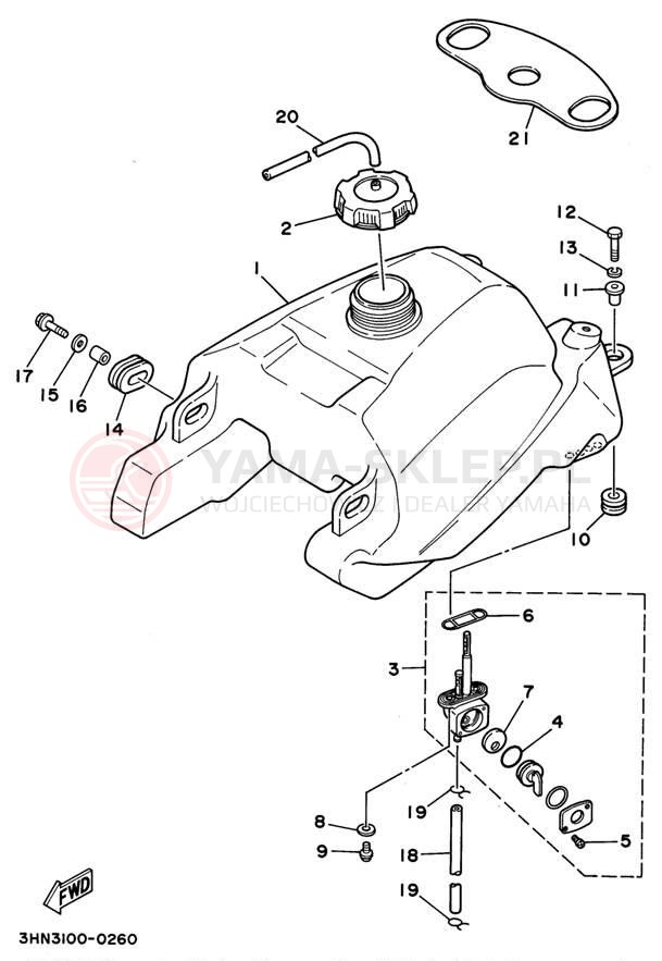 Schemat "zbiornik paliwa" do Yamaha KODIAK 4WD YFM400FWG_