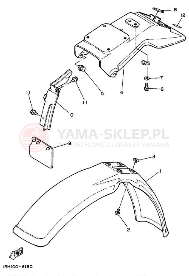 Schemat "błotnik" do Yamaha TT225T