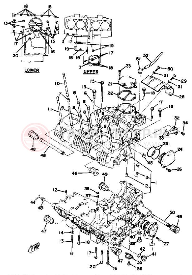 Schemat "Obudowa silnika" do Yamaha XS1100E