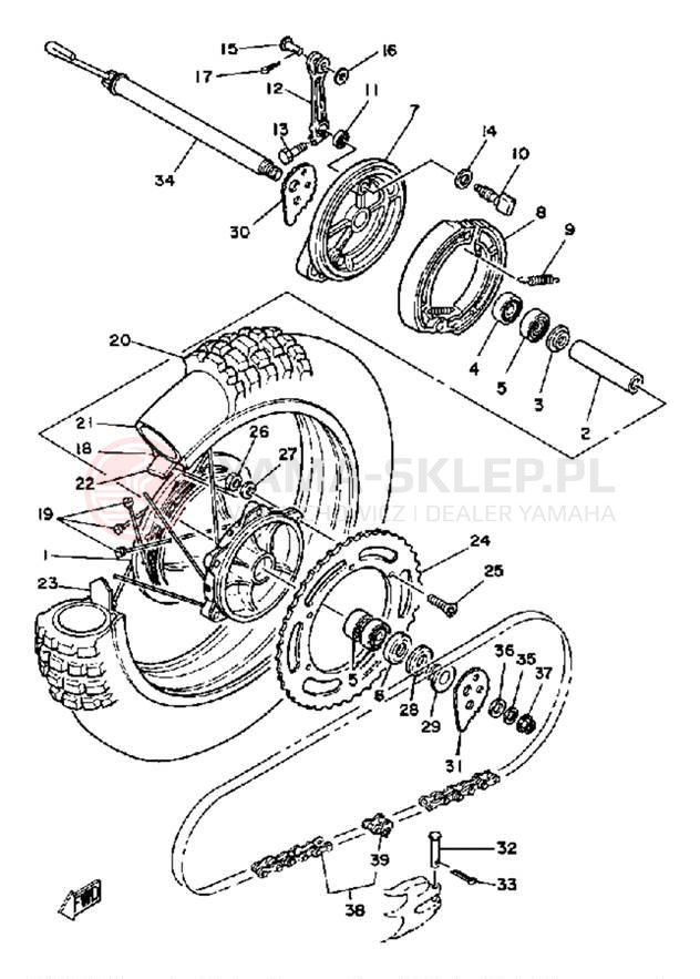 Schemat "Koło tył" do Yamaha IT465H