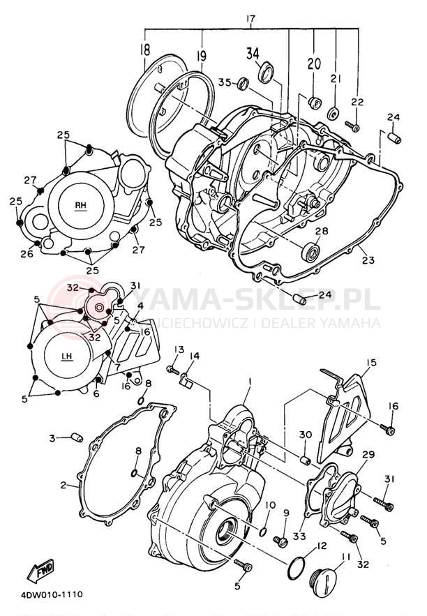 Schemat "Pokrywa silnika" do Yamaha XT600EEC/XT600EE