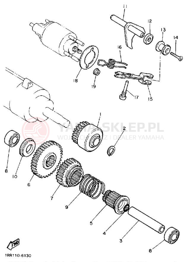 Schemat "rozrusznik" do Yamaha VIRAGO 750 XV750AC/XV750A