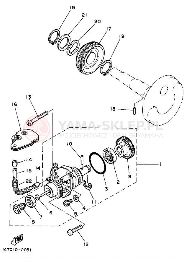 Schemat "Pompa olejowa" do Yamaha RIVA 50 CA50S