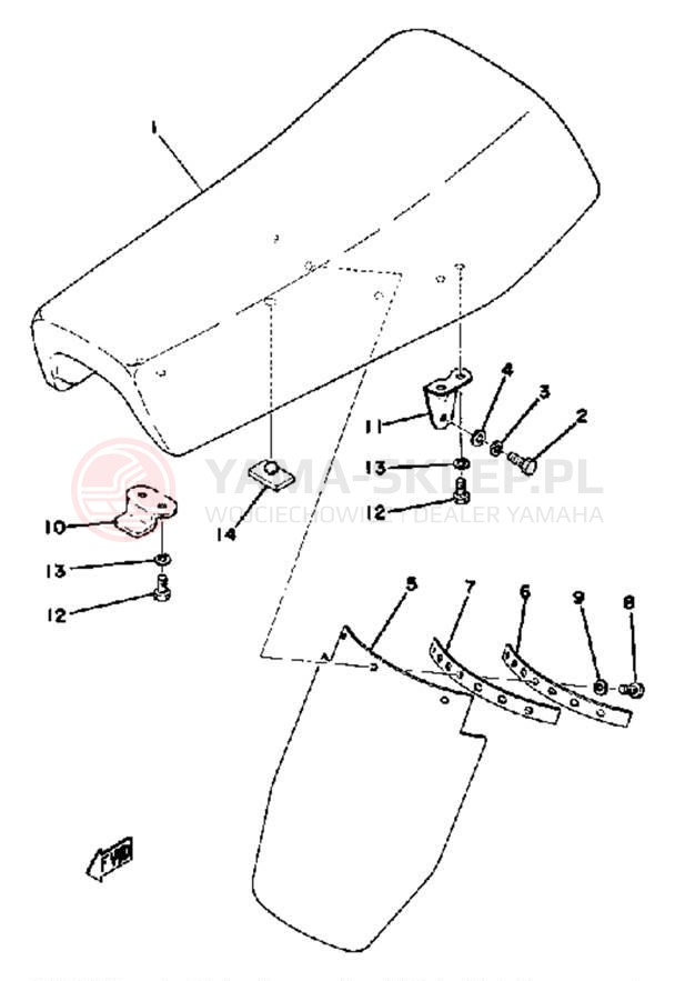 Schemat "siedzenie" do Yamaha YZ125D