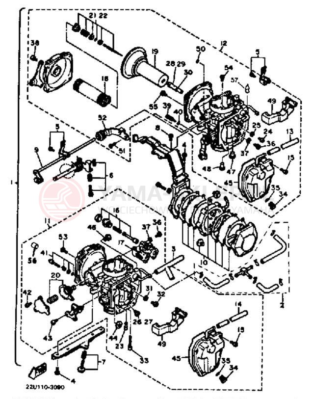Schemat "Gaźnik" do Yamaha XV500K
