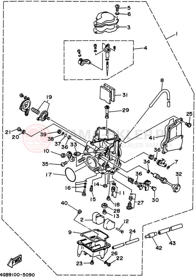 Schemat "Gaźnik" do Yamaha YFM35FXG_M