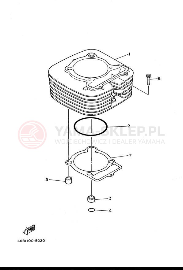 Schemat "cylinder" do Yamaha WOLVERINE 4WD YFM350FXH_
