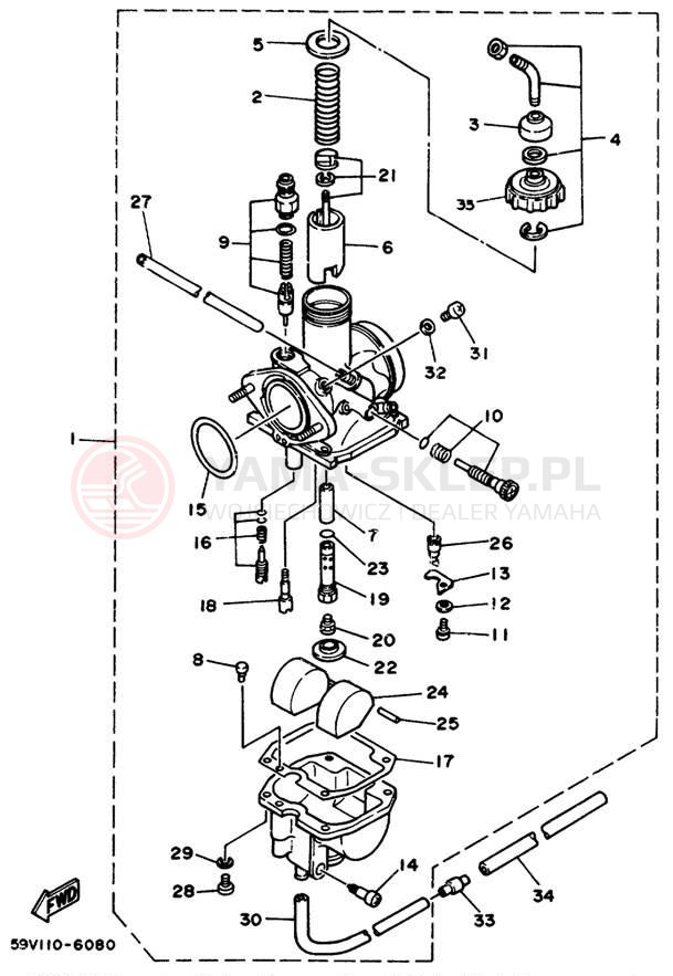 Schemat "Gaźnik" do Yamaha MOTO-4 YFM225S