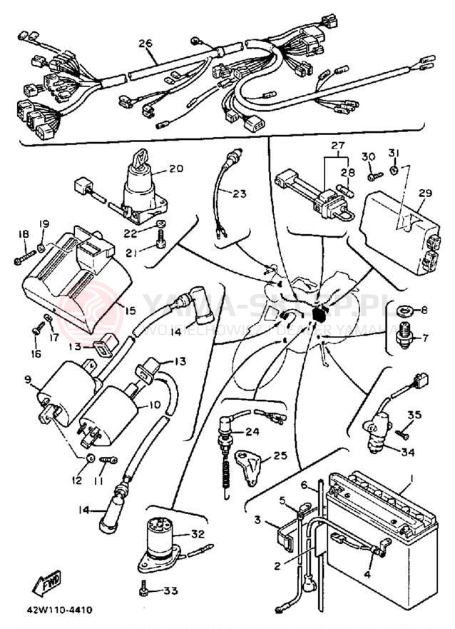 Schemat "układ elektryczny" do Yamaha VIRAGO 700 XV700L/XV700LC