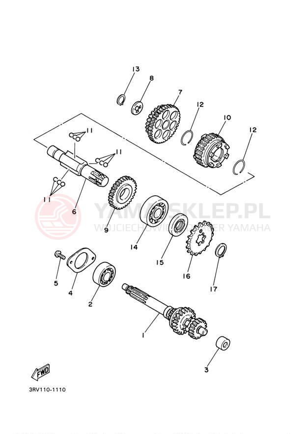 Schemat "Skrzynia biegów " do Yamaha Y-ZINGER PW80M1