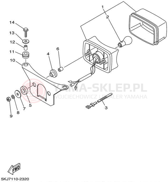 Schemat "lampa tył" do Yamaha WARRIOR YFM350XP/YFM350XPC