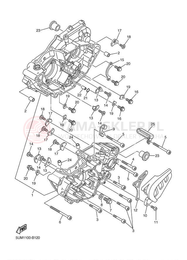 Schemat "Obudowa silnika" do Yamaha WR250F WR250FR