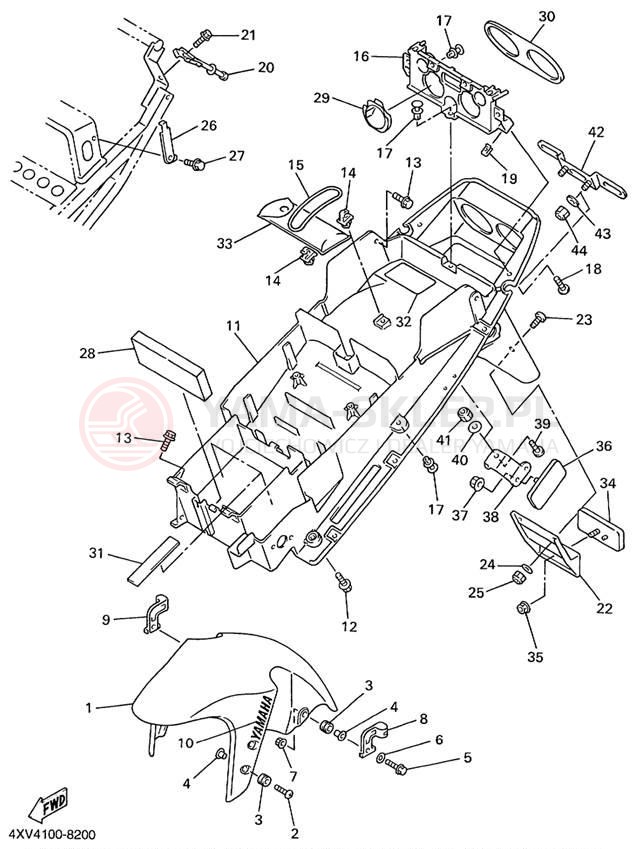 Schemat "błotnik" do Yamaha YZFR1 YZFR1KC/YZFR1K
