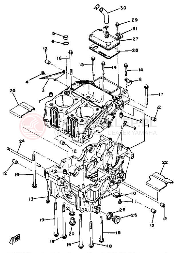 Schemat "Obudowa silnika" do Yamaha XS400SH