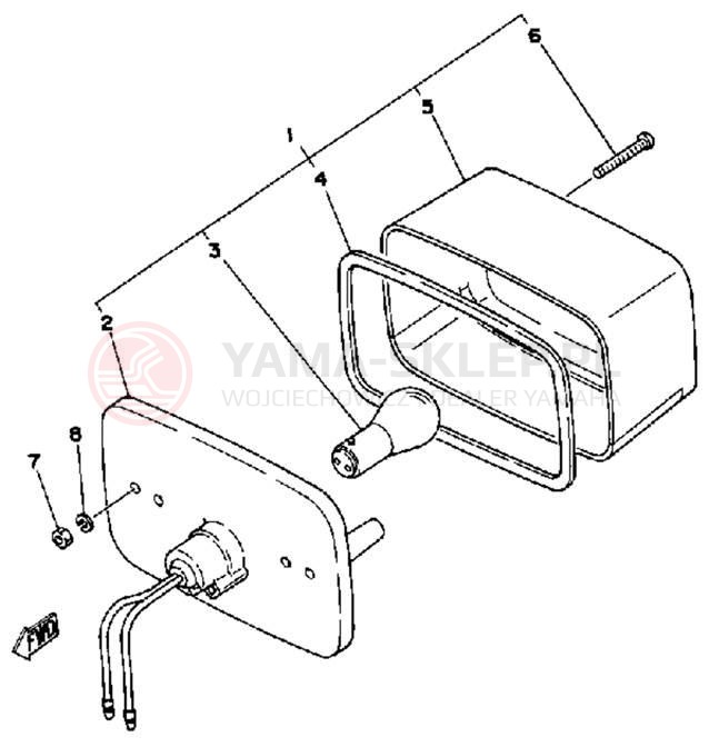 Schemat "Oświetlenie tył" do Yamaha YT125H