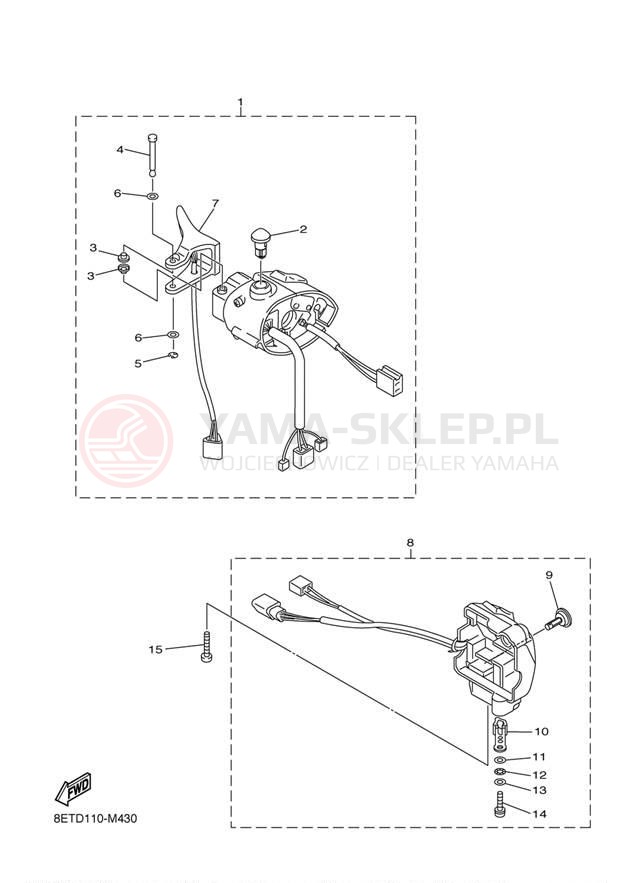 Schemat "Kierownica i osprzęt" do Yamaha RS VENTURE RST90ES