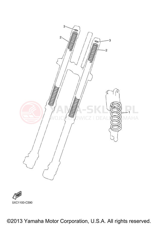 Schemat "Zawieszenie przód" do Yamaha WR250FX WR250FX