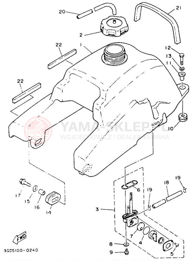 Schemat "zbiornik paliwa" do Yamaha WARRIOR YFM350XE
