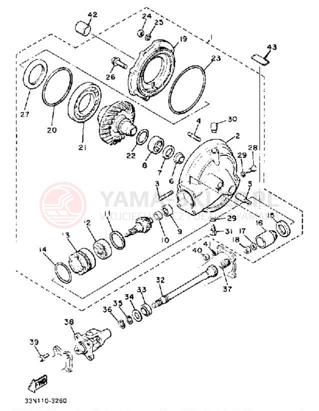 Schemat "Wał napędowy" do Yamaha XJ750MK