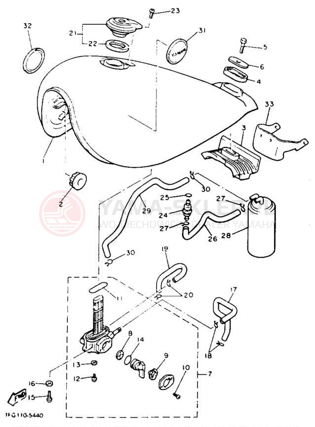Schemat "zbiornik paliwa" do Yamaha MAXIM X XJ700XNC/XJ700XN